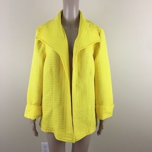For Cynthia 2x Open Front Jacket Yellow Quilted